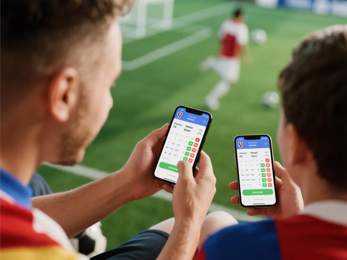 球迷使用官方APP关注世界杯赛程与赛果